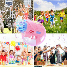 Load image into Gallery viewer, 40 Holes Bubble Machine Gun Pink Bubble Gun with Lights/Bubble Solution for Adults Kids Summer Toy Gift for Outdoor Indoor Birthday Party-BM-2P
