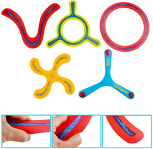 Load image into Gallery viewer, 5 Piece Colourful All Style Returning Boomerang Sports Outdoor Activities Game Toy Gift for Beginners and Young Throwers-BR1
