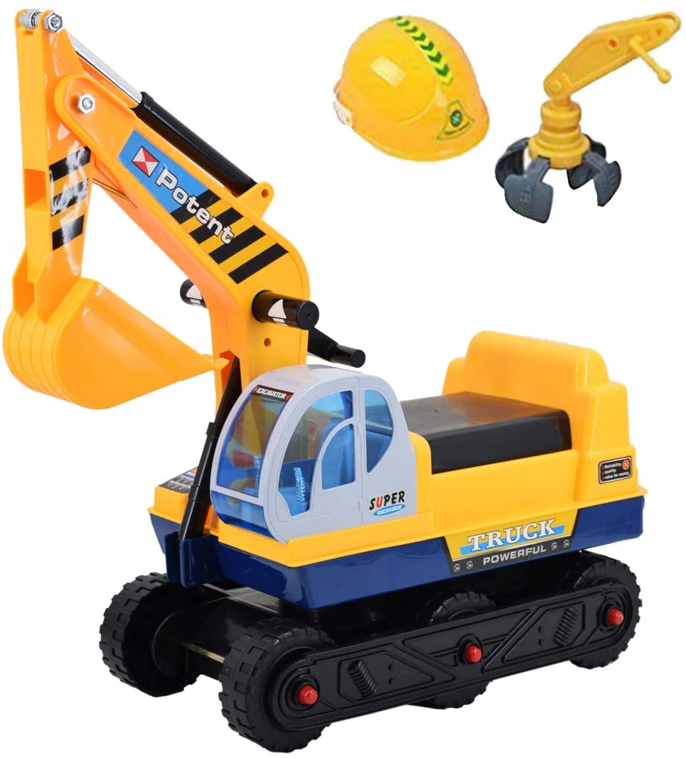Ride On Excavator Digger 2 in1 for Toddlers Pedal Free Vehicle With Two Different Claws-BSD-2Y
