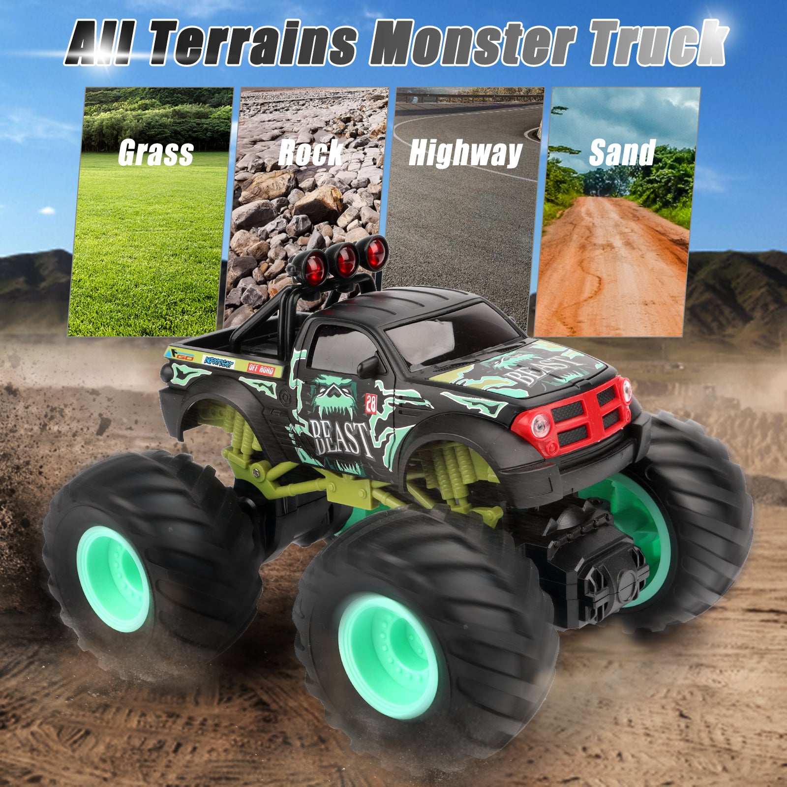 Terrain Best Rc Car For Grass Remote Control Cars 1:18 Scale