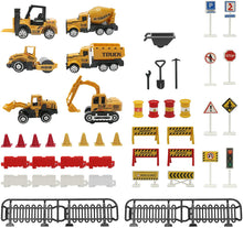 Load image into Gallery viewer, Construction Truck Set with Cargo Truck with Bulldozer, Tractor, Forklift, Mixer, Excavator, Crane and Dumper- Great Gift-CON3
