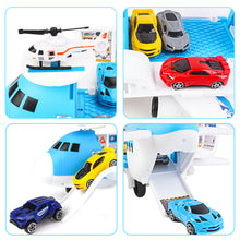 Load image into Gallery viewer, Transport Cargo DIY Plane Car Toy Play Set with Ramp and 4 Mini Car, 1 Helicopter Included - Fun Educational Toy for Kids-CPS-B
