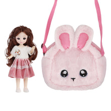 Load image into Gallery viewer, Baby Doll with The Tote Bag Playset Including 11.5&quot; Doll Plush Fashion Outfits Brooch Adjustable Strap Fluffy Bunny Handbags for Kids
