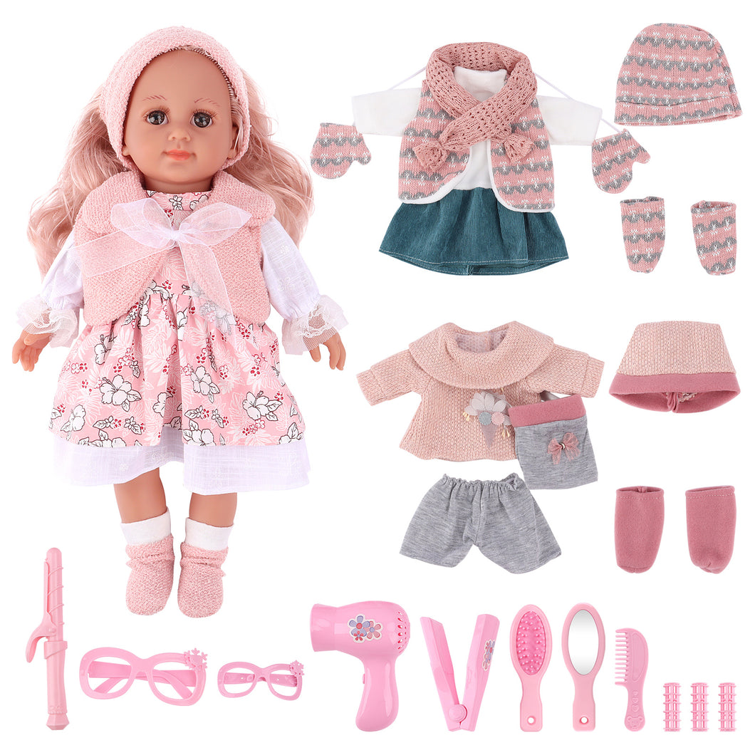 Toys Dress-Up Toy Baby Girl Doll Set Girl Doll Clothes and Baby Doll Accessories Birthdays Christmas Party Gift for Kids-DDP