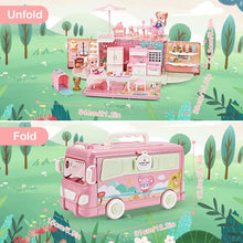 Load image into Gallery viewer, Portable Doll House Kitchen Playset DIY Pretend Portable Caravan Camper Bus Doll Play House Furniture Toy Kit Mini Family Toys for Kids
