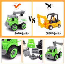Load image into Gallery viewer, Kids Educational DIY Assembly Sanitation Truck Toy with 4 Vehicles and Screwdriver to Assemble - Green-DIYC2
