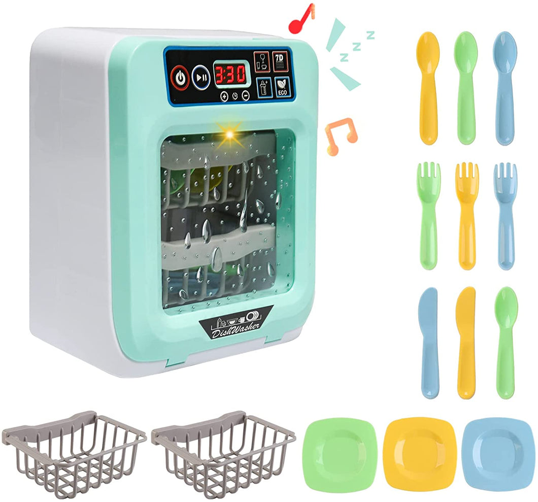'My First Dishwasher’ LCD Screen Kitchen Play Set for Kids Role Play Christmas Gift with Realistic Lights and Sound Functions-DW-B