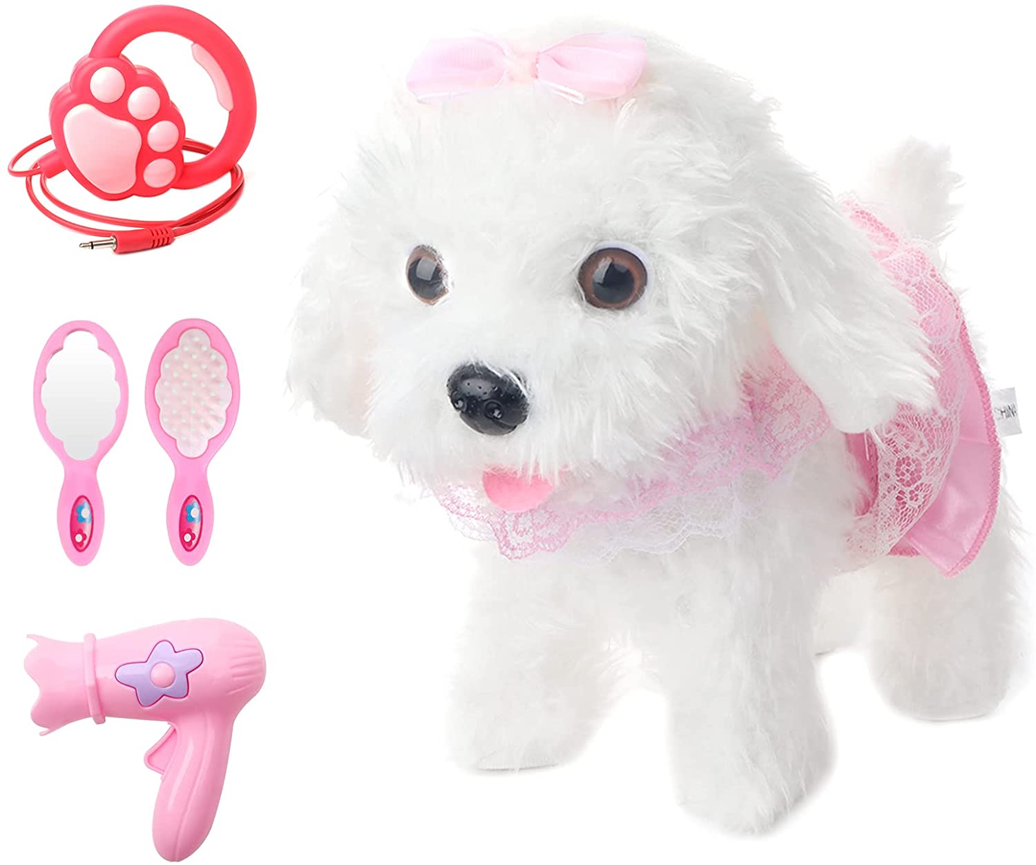 Interactive Electronic Pet Dog Toy with Detachable Lead, Walking