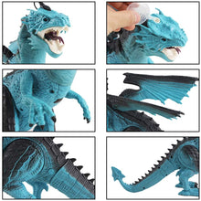 Load image into Gallery viewer, Remote Control Dinosaur Toy with Walking Simulated Roaring Fire Breathing Effect and Head-Shaking Functions for Kids 3 Mini Dino Figures-FD-B
