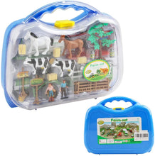 Load image into Gallery viewer, 31 Piece Portable Farmyard Play Set with Farm Tractor Trailer Trucks Animal Figures Farmer Toys Birthday Christmas Gift for Children-FM2
