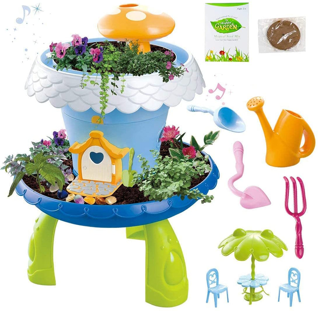Fairy Tale DIY Miniature Gardening Magical Cottage Play Set and Gardening Accessories for Kids-FTAL