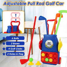 Load image into Gallery viewer, Kids Golf Suitcase Toy Set Outdoor Indoor Sports Toys with 6 Balls 4 Golf Clubs 2 Practice Holes Golf Clubs Set Garden Game for Kids
