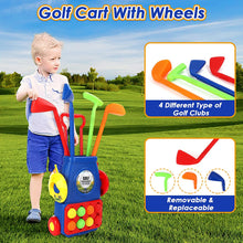 Load image into Gallery viewer, Kids Golf Suitcase Toy Set Outdoor Indoor Sports Toys with 6 Balls 4 Golf Clubs 2 Practice Holes Golf Clubs Set Garden Game for Kids
