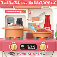 Load image into Gallery viewer, Kitchen Role Play Toy Set w/ Light Analog Sound Realistic Oven Microwave Press Water Faucet Kitchenware Birthday Christmas Gift for Kids-K21-P
