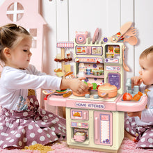 Load image into Gallery viewer, Kids Kitchen Playset Toy with Water, Light, and Steam Features Pretend Play Kitchen Set WIthink Lots of Kitchen Accessories for Toddlers-K31-P
