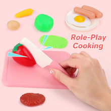 Load image into Gallery viewer, Kitchen Pretend Play Toys Cooking Toys with Play Pots and Pans Electronic Induction Cooktop with Sound &amp; Light Cutting Food Kitchen Toy
