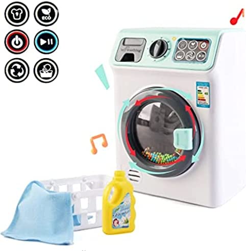 'My First Washing Machine' Laundry and Cleaning Play Set for Kids Christmas Gift Educational Toys with Realistic Functions-KA2