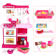 Load image into Gallery viewer, ‘My Little Chef’ Kitchen Play Set with 30 Accessories, Light and Sound Features (Pink) KC2-P
