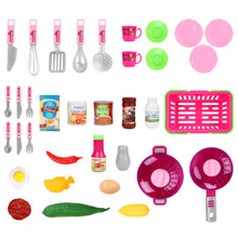 Load image into Gallery viewer, ‘My Little Chef’ Kitchen Play Set with 30 Accessories, Light and Sound Features (Pink)
