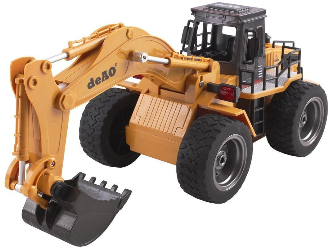 RC Digger Truck 6 Channel Full Functional Excavator Front Loader Remote Control Construction Truck Dumper with Lights & Sounds 2.4Ghz-M-EX