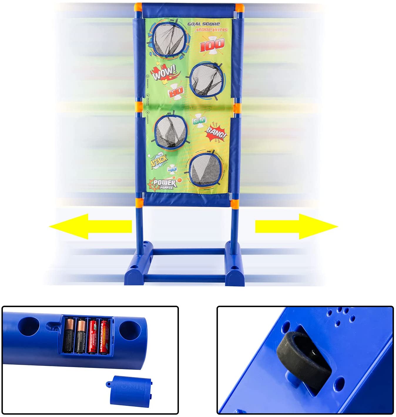 Moving Shooting Target Game with 2 Air Shooting Guns, 30 Foma Balls, P ...