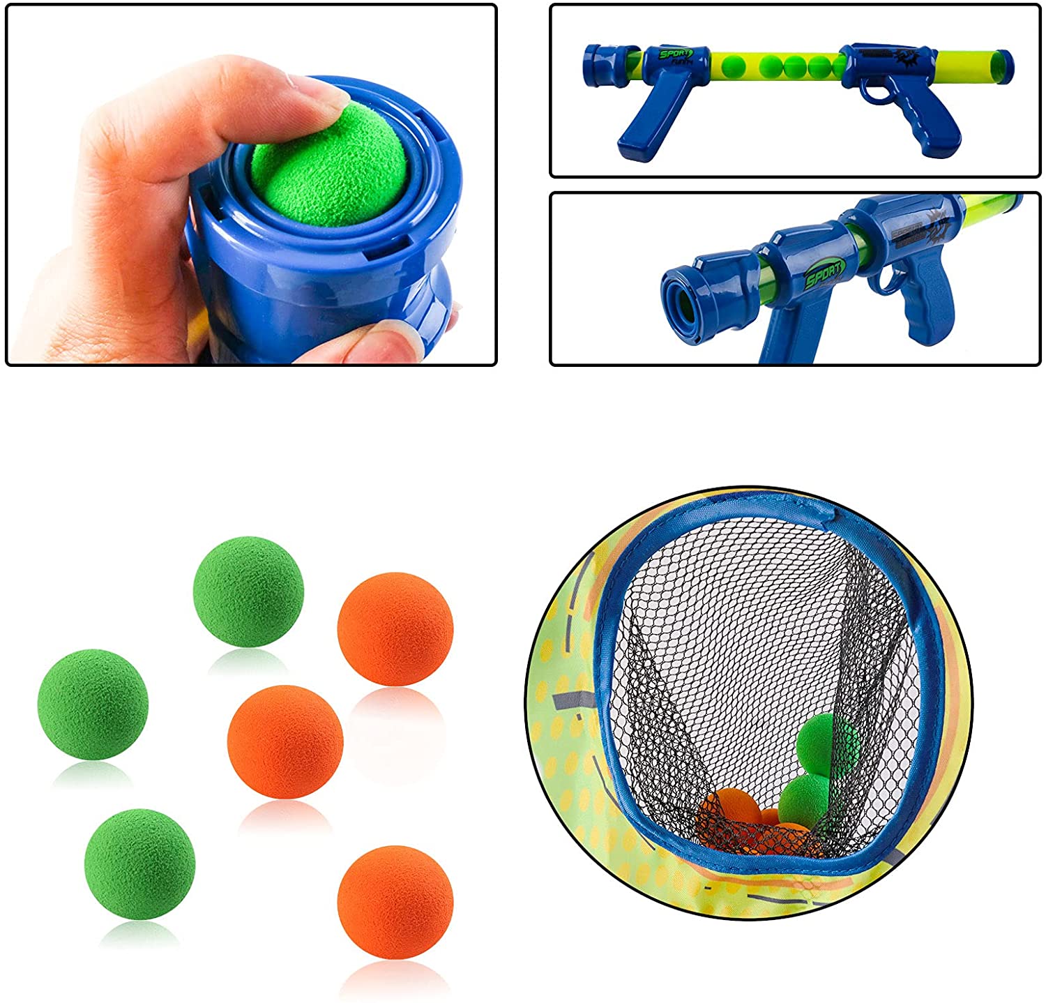 Moving Shooting Target Game with 2 Air Shooting Guns, 30 Foma Balls, P ...