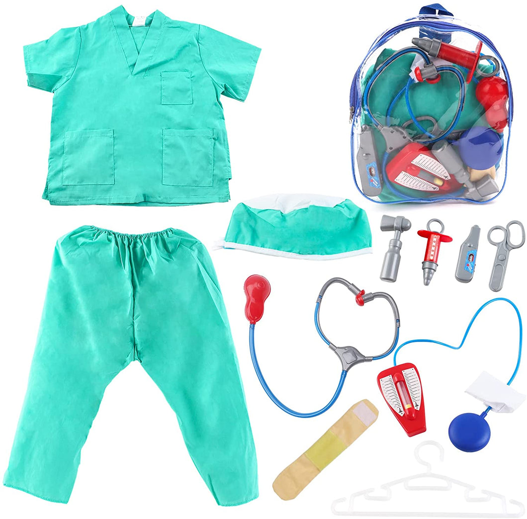 Kids Halloween Costume Doctor Role Play Set Doctor Outfit Set and Play Medical Equipment Great Birthday Christmas Gift for Kids-PC-DOC