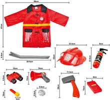 Load image into Gallery viewer, Washable Fireman Costume Set w/Storage Backpack Real Water Shooting Extinguisher Halloween Role Play Set Great Christmas Gift for Kids-PC-FM
