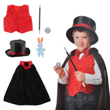 Load image into Gallery viewer, Role Play Magician Costume with Magic Hat and Wand Halloween Costume Prefect Birthday Christmas Party Gift for Children-PC-M
