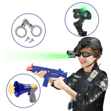 Load image into Gallery viewer, Role Play SWAT Force Play Set with a Vest, Helmet, Toy Grenades and More Police Accessories with a Storage Backpack- Great for Kids
