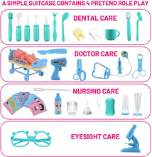 Load image into Gallery viewer, Doctor Set for kids-Medical Carry Case Doctor Dentist Nurse Eyesight Test Stethoscope Light and Sound Pretend Role Playset Gift for kid-PDC-B2
