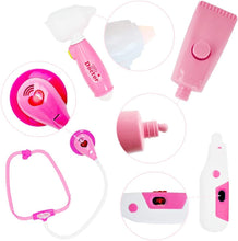Load image into Gallery viewer, Kids Role Play Dentist Surgeon Vet Medical Light and Sound Electronic Stethoscope Lab Coat Cap  Play Medical Equipment for Kids(Pink)-PDC-P2
