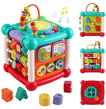 Load image into Gallery viewer, 15-in-1 Bluetooth Activity Cube with Shapes Sorting Light Piano Sound Early Learning Educational Toy Christmas Gift for Boys &amp; Girls-PPS-2
