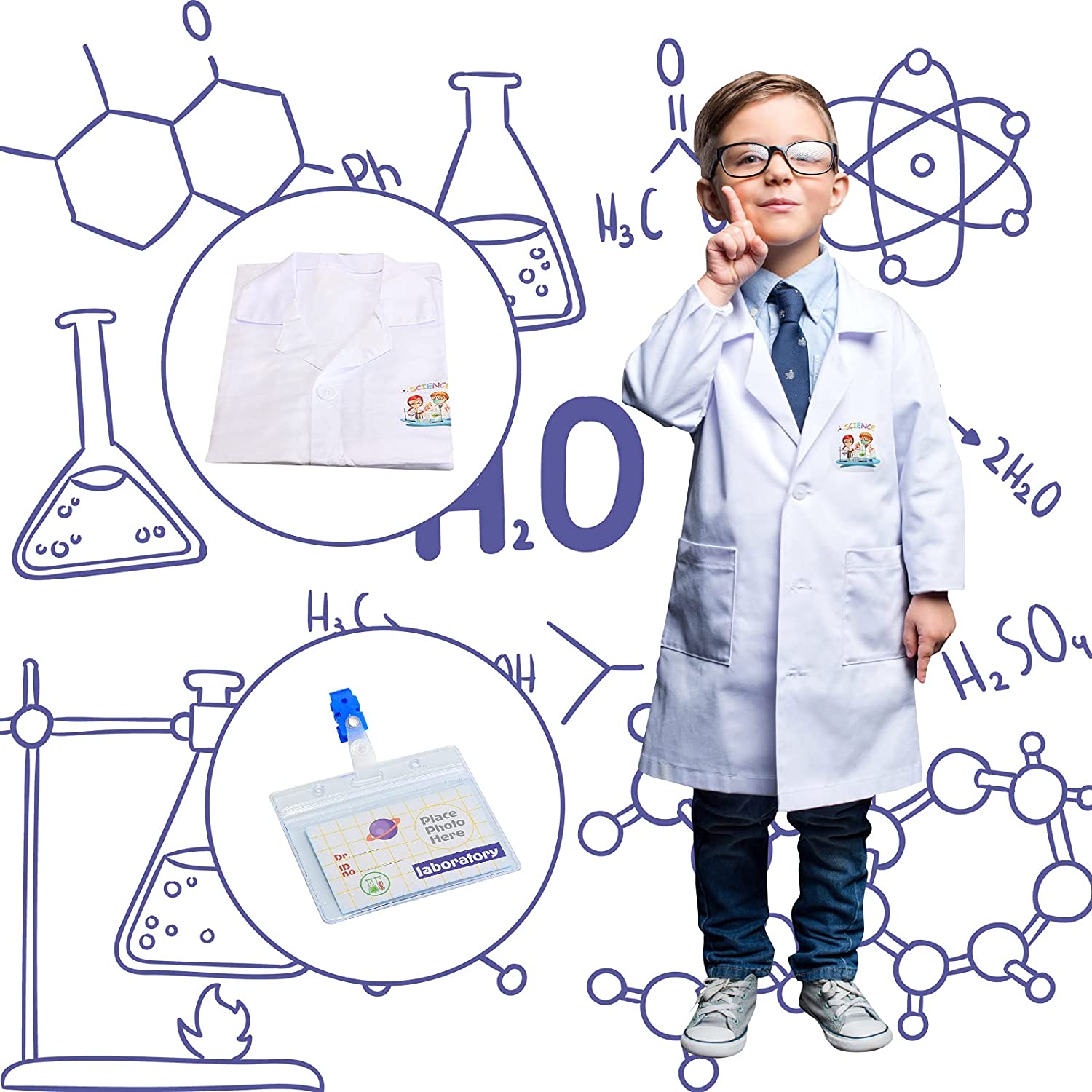 Lab Science Pack Example Kids Kids Role Play Laboratory Science Kit with Goggles, Lab Coat & Variety ...