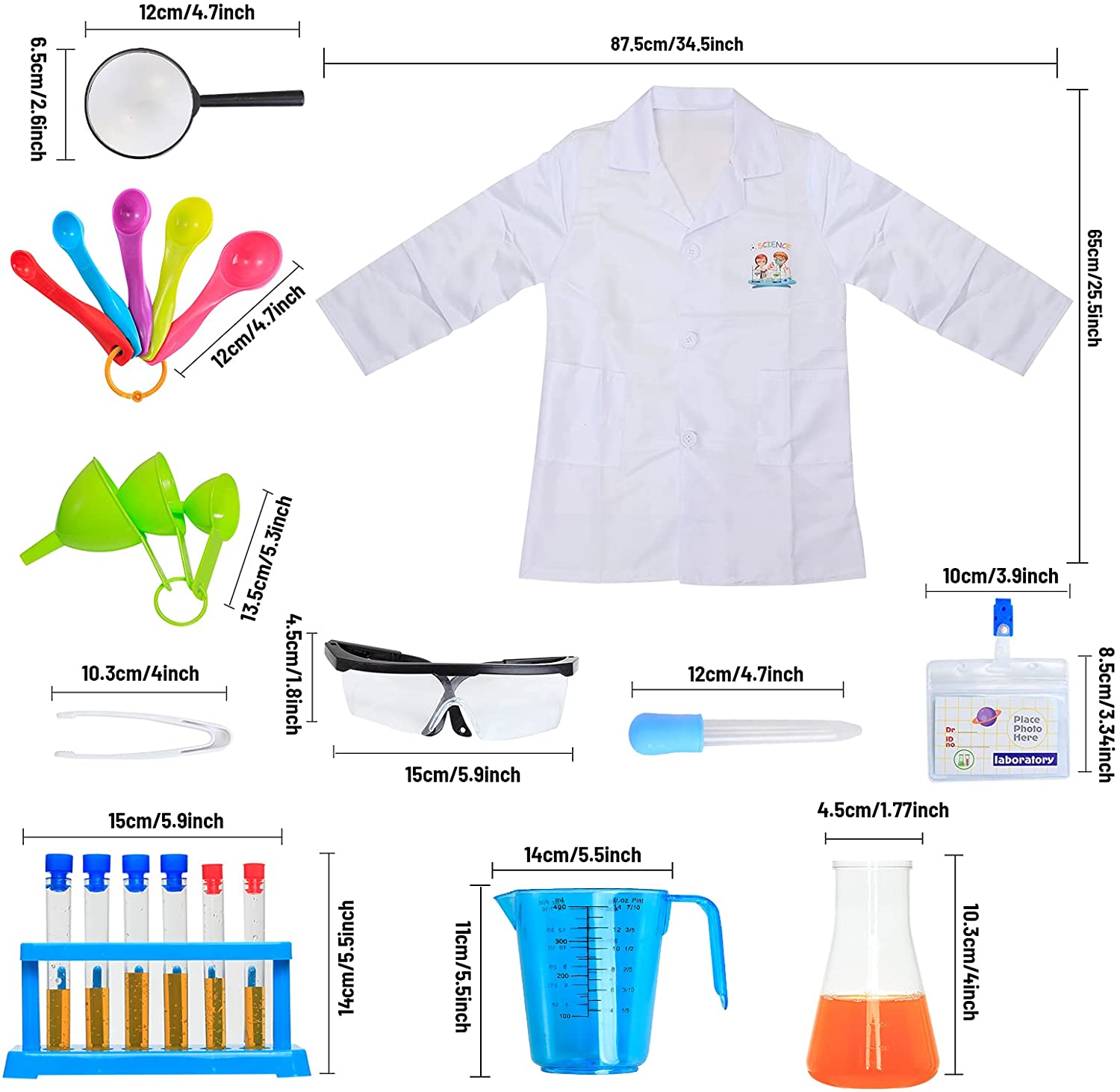 Lab Science Pack Example Kids Kids Role Play Laboratory Science Kit with Goggles, Lab Coat & Variety ...