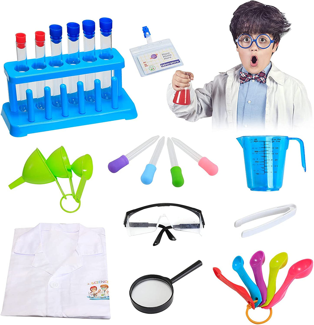 Kids Role Play Laboratory Science Kit with Goggles, Lab Coat & Variety of Play Science Equipment for Children-PSK