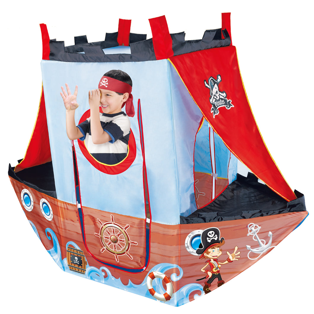 Pirate Ship Play Tent Pop Up Tents for Kids Play House Play Tents Kids Tent Indoor Outdoor Playhouse Great Gift for Birthday Christmas-PT-GR