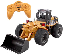 Load image into Gallery viewer, 1:18 Die Cast RC 6 Channel Remote Control Front Loader Tractor Toy Fully Functional Digger Bulldozer Construction Toy Car LED Light Sound-RCBD
