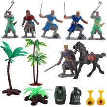 Load image into Gallery viewer, Medieval Knights Action Figure Toy Play Set Including Castle, Catapult and Horse-Drawn Carriage with Light, Music and Accessories
