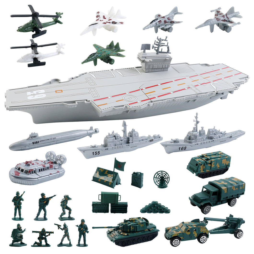 Aircraft Carrier Scale Model Warplanes Warships Military Vehicles Battleship Helicopter Trucks Tank Army Toys Present Gift for Kids-SDAC