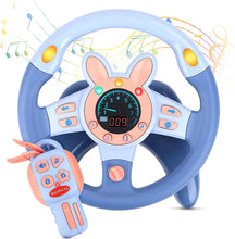 Load image into Gallery viewer, Steering Wheel for Car Backseat Pretend Driving Simulated Driving Steering Wheel Toy Light and Music Educational Gifts for Kids Blue-SE-T
