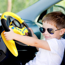 Load image into Gallery viewer, Steering Wheel for Car Backseat Pretend Driving Simulated Driving Steering Wheel Toy Light and Music Educational Gifts for Kids- Yellow-SE-Y
