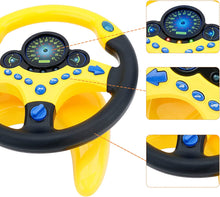 Load image into Gallery viewer, Steering Wheel for Car Backseat Pretend Driving Simulated Driving Steering Wheel Toy Light and Music Educational Gifts for Kids- Yellow-SE-Y
