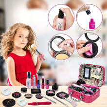Load image into Gallery viewer, Makeup Toy Set 23 Pieces Safe Non-Toxic Pretend Cosmetic Beauty Set with Glamour Vanity Carry Case Beauty Kit Role Play Gift for Kids-STS-CB
