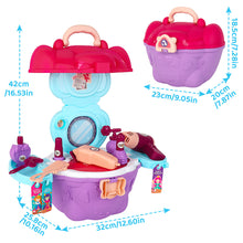 Load image into Gallery viewer, Pretend Makeup Toy Set for Kids Beauty Set Makeup Toy Dressing table Set with Cosmetic Box Portable Vanity Carry Case Play Set for Girls
