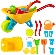 Load image into Gallery viewer, Kids Wheelbarrow Gardening and Seaside Beach Play Set for Outdoor Activities with Accessories including Bucket, Spade, Rake-SWCL
