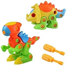 Take Apart Dinosaurs Toys Includes Screw Drivers and Pull-Along Accessory (2 Pack)-TA-1-U