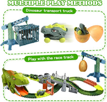 Load image into Gallery viewer, Dinosaur Train Track Playset Slot Car Race Track Sets Dino World Flexible Race Track Dinosaur Tunnel for Kids Birthdays Christmas Gift-TC-D4
