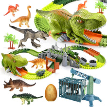Load image into Gallery viewer, Dinosaur Train Track Playset Slot Car Race Track Sets Dino World Flexible Race Track Dinosaur Tunnel for Kids Birthdays Christmas Gift-TC-D4
