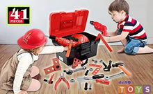 Load image into Gallery viewer, Kids Tool Set-48 Pieces Workshop Tool pretend Play Construction Toy with Portable Tool Box Case, Kids tools, Drill and Accessories Included-TO-BO
